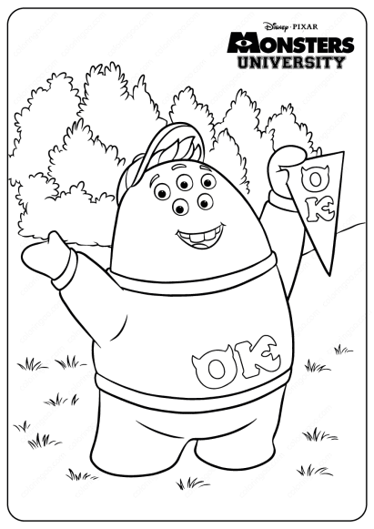 Printable Monsters University Squishy Coloring Pages