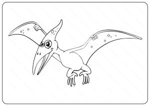 Printable Pterosaur PDF Coloring Pages