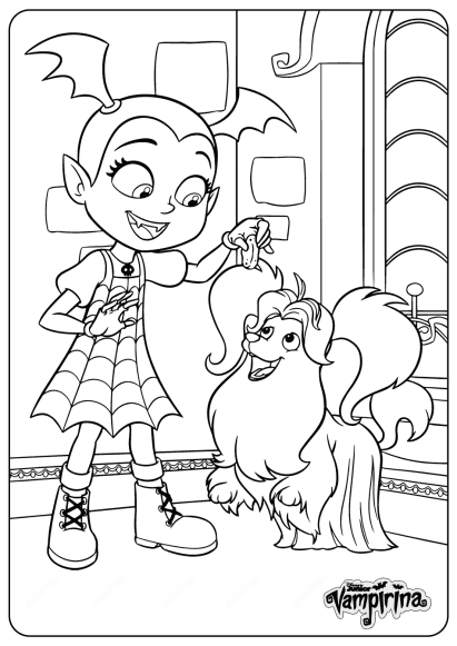 printable vampirina and wolfie coloring pages