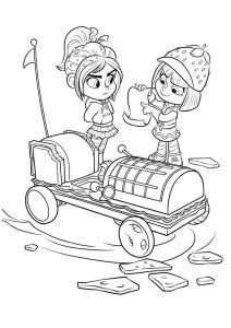 Disney Taffyta and Vanellope Coloring Page