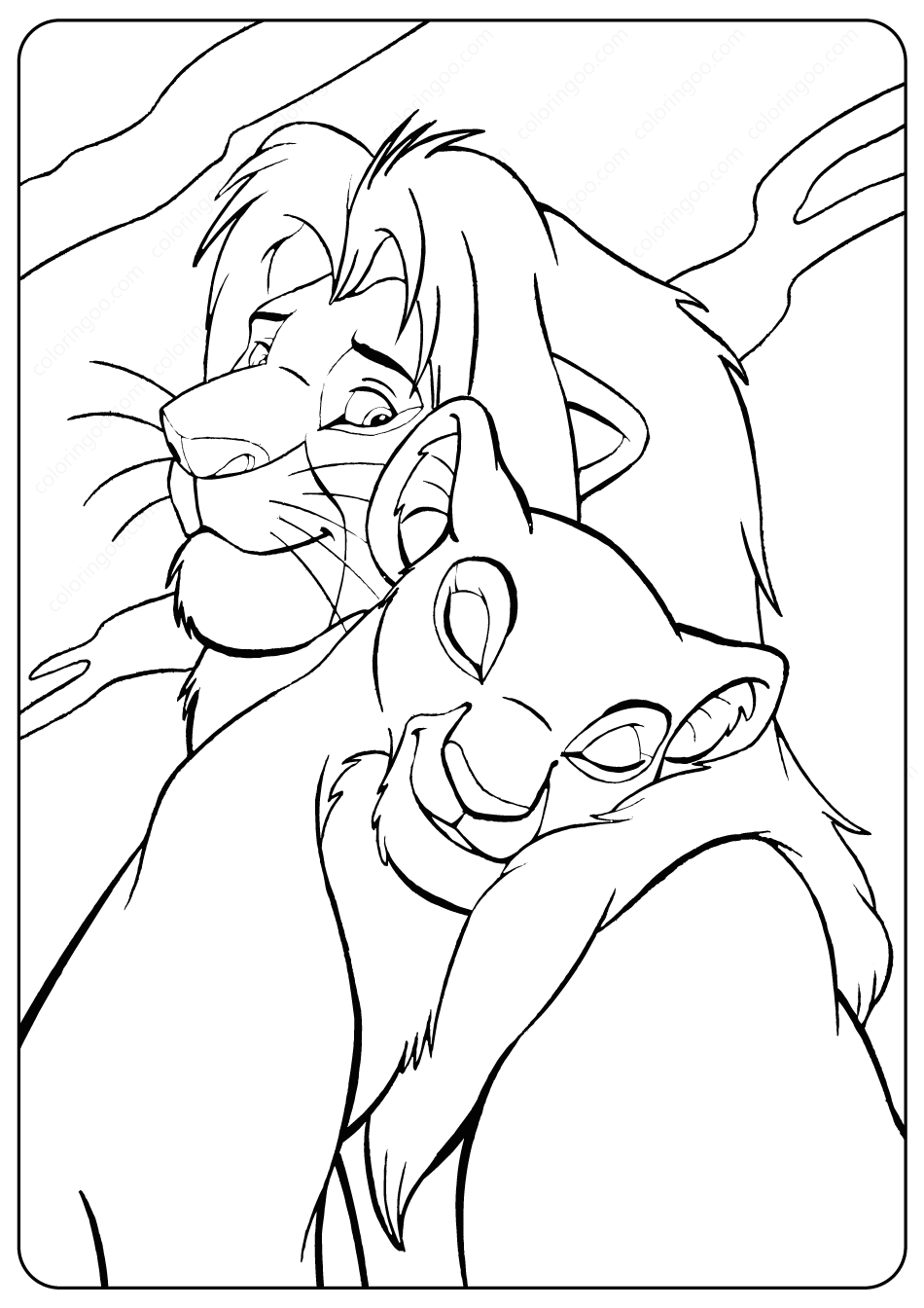 the lion king simba and nala coloring pages