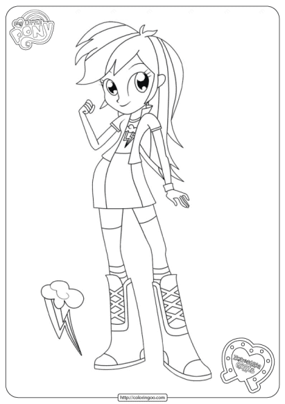 Equestria Girls Rainbow Dash Coloring Page th