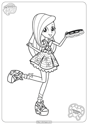 My Little Pony Equestria Girls Fluttershy Coloring Page th