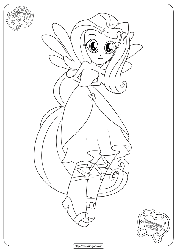 MLP Equestria Girls Fluttershy Coloring Pages