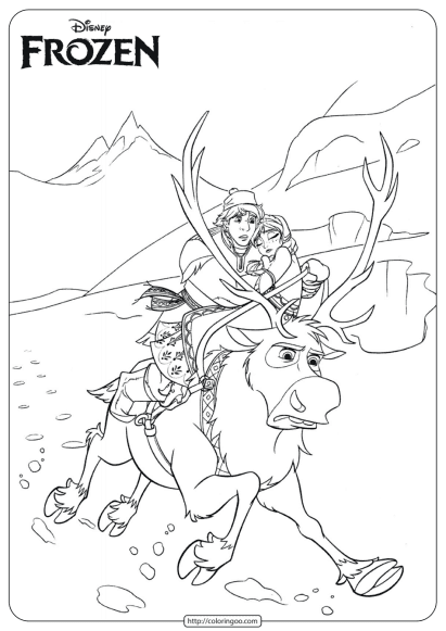 disney frozen anna kristoff coloring pages