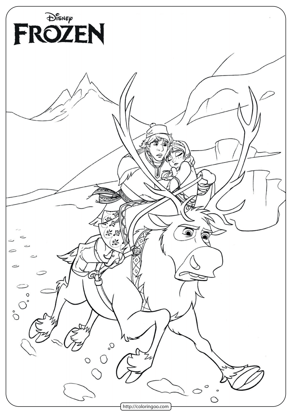 disney frozen anna kristoff coloring pages