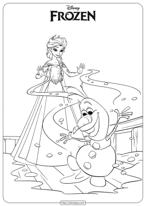 disney frozen elsa and olaf coloring pages