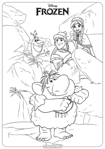 disney kristoff anna and trolls coloring pages