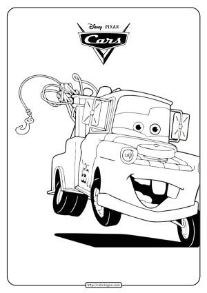 Disney Mater The Tow Truck Cars Coloring Pages