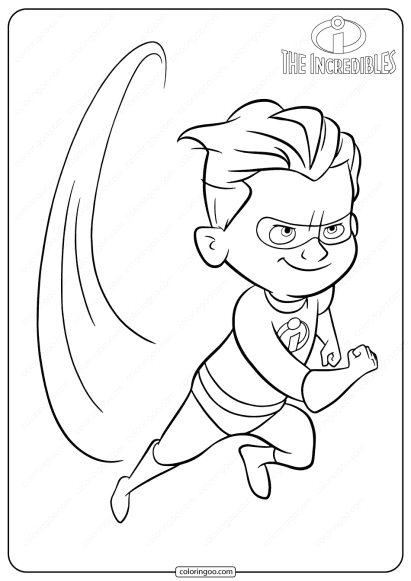 disney the incredibles dash coloring pages