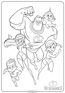 disney the incredibles family coloring pages