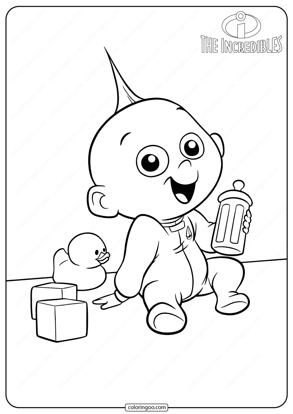 disney the incredibles jack jack coloring pages