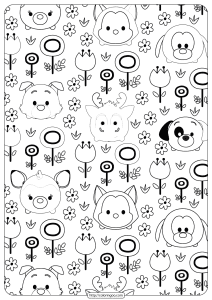 disney tsum tsum garden coloring pages