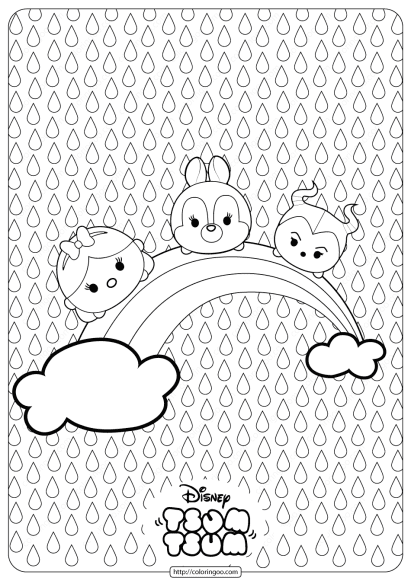 disney tsum tsum rainbow coloring pages