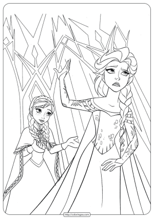Printable Disney Frozen Anna Elsa Coloring Pages