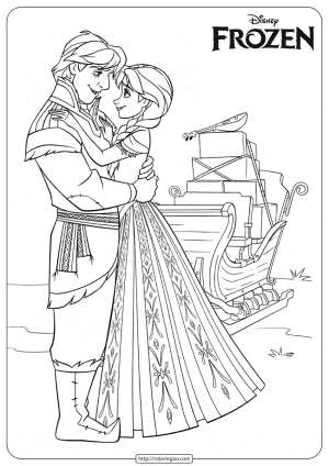 Frozen Anna and Kristoff Coloring Pages