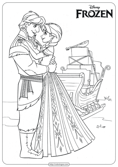 frozen anna and kristoff coloring pages