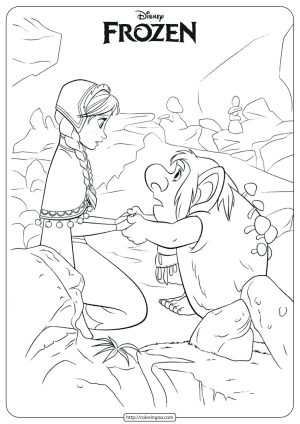 frozen anna and troll coloring pages