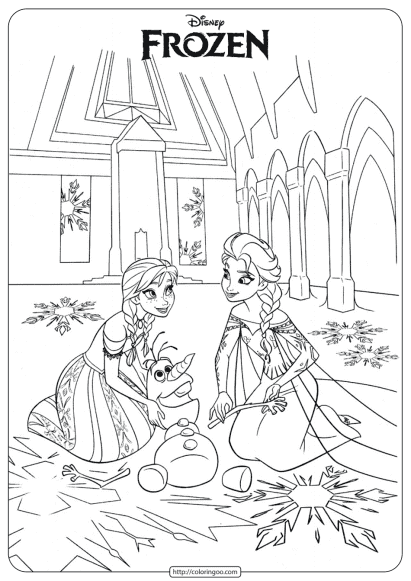 frozen anna elsa olaf coloring pages