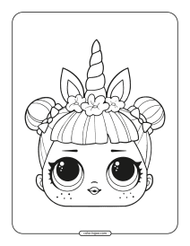 lol surprise unicorn mask coloring page