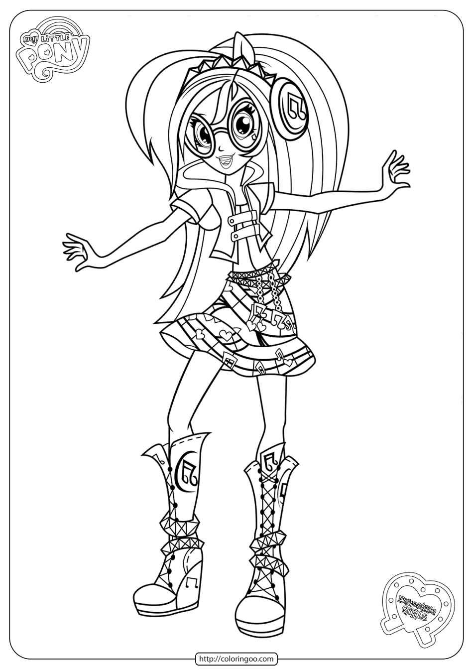 mlp equestria girls dj pon 3 coloring pages