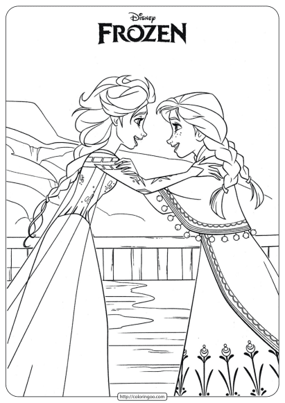 printable anna and elsa coloring pages