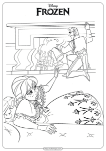 Printable Frozen Anna Hans Coloring Page