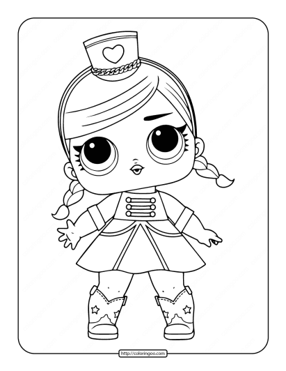 printable lol surprise doll majorette coloring page