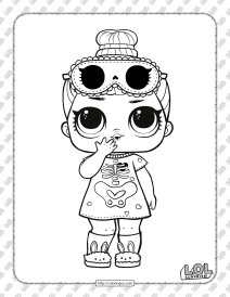 sleepy bones lol doll coloring page to print