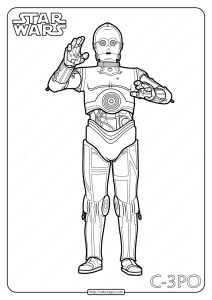 star wars c 3po printable coloring page book