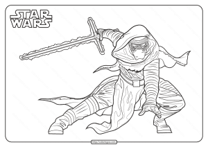 Star Wars Kylo Ren Printable Coloring Page Book