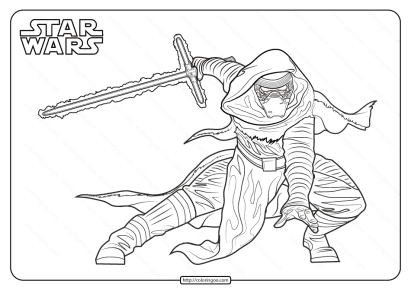 star wars kylo ren printable coloring page book