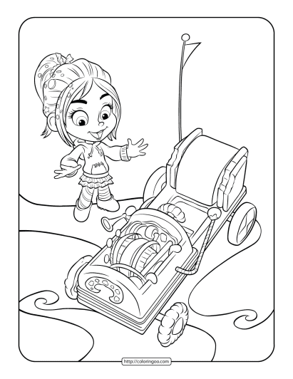 vanellopes rickety old kart coloring page