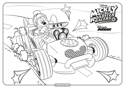 Mickey And The Roadster Racers Mickey Coloring Page