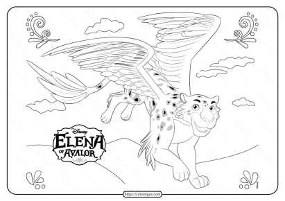 Princess Elena of Avalor Jaquin Skylar Coloring Page