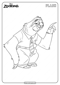 Printable Disney Zootopia Flash Coloring Page