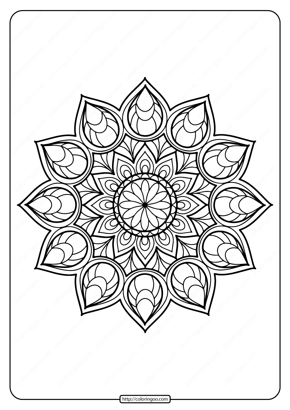 Printable PDF Coloring Book Pages for Adults 015