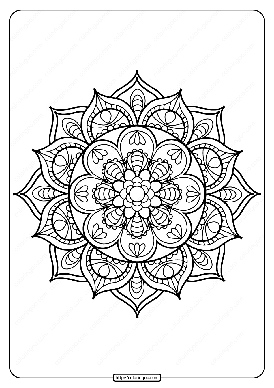 Printable PDF Coloring Book Pages for Adults 017
