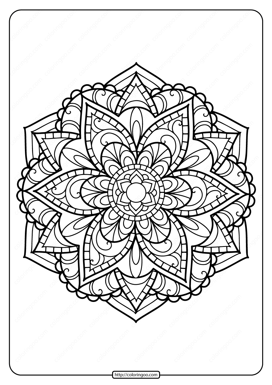 Printable PDF Coloring Book Pages for Adults 021