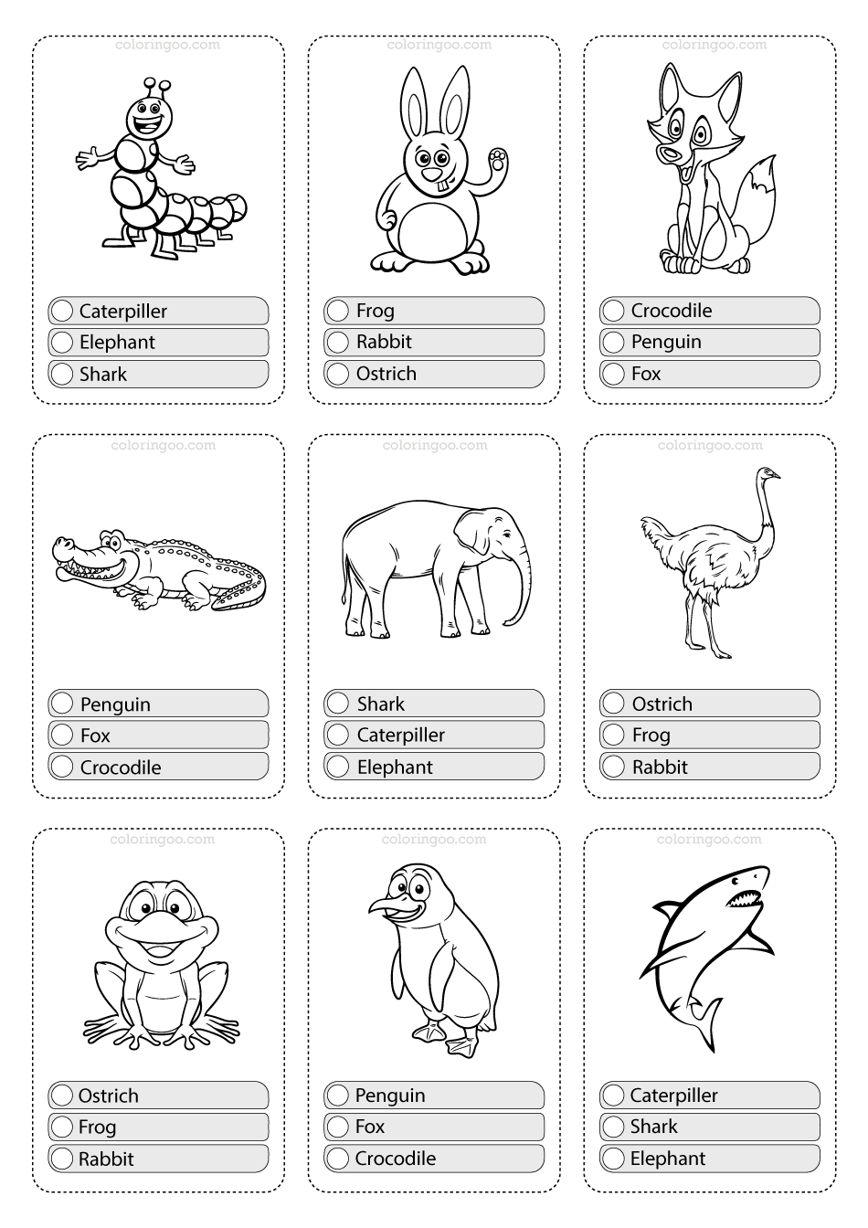 Printable Animals Multiple Choice PDF Flashcards-05
