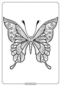 Printable Butterfly Mandala PDF Coloring Pages 40