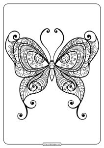 Printable Butterfly Mandala PDF Coloring Pages 45