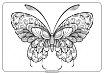 Printable Butterfly Mandala PDF Coloring Pages 46