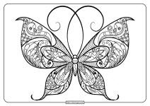 Printable Butterfly Mandala PDF Coloring Pages 48