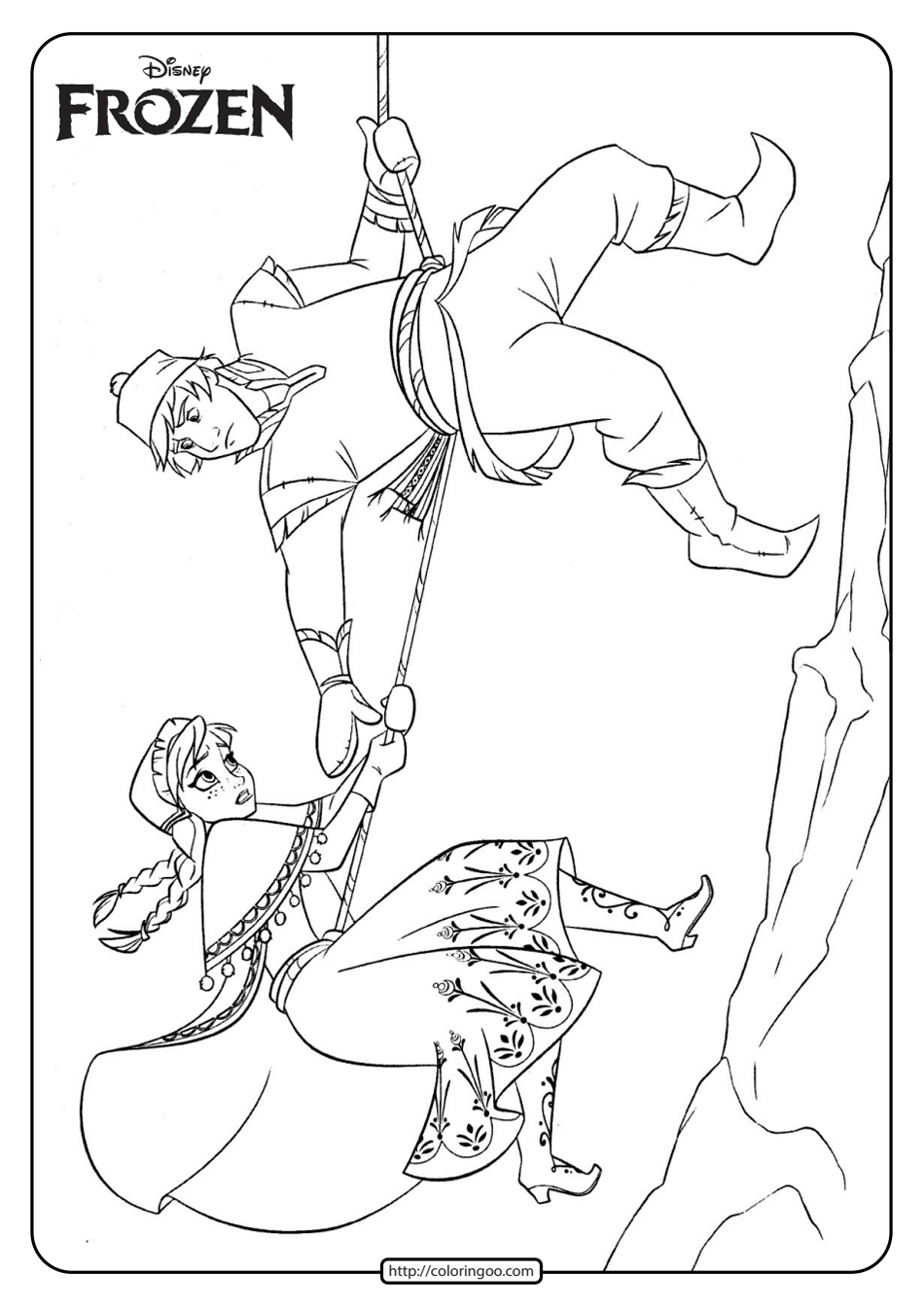 disney frozen anna and kristoff coloring pages 02