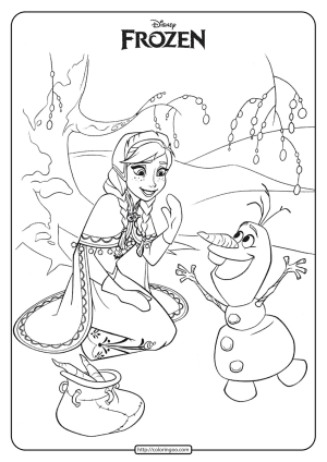 Disney Frozen Anna and Olaf Coloring Pages 02