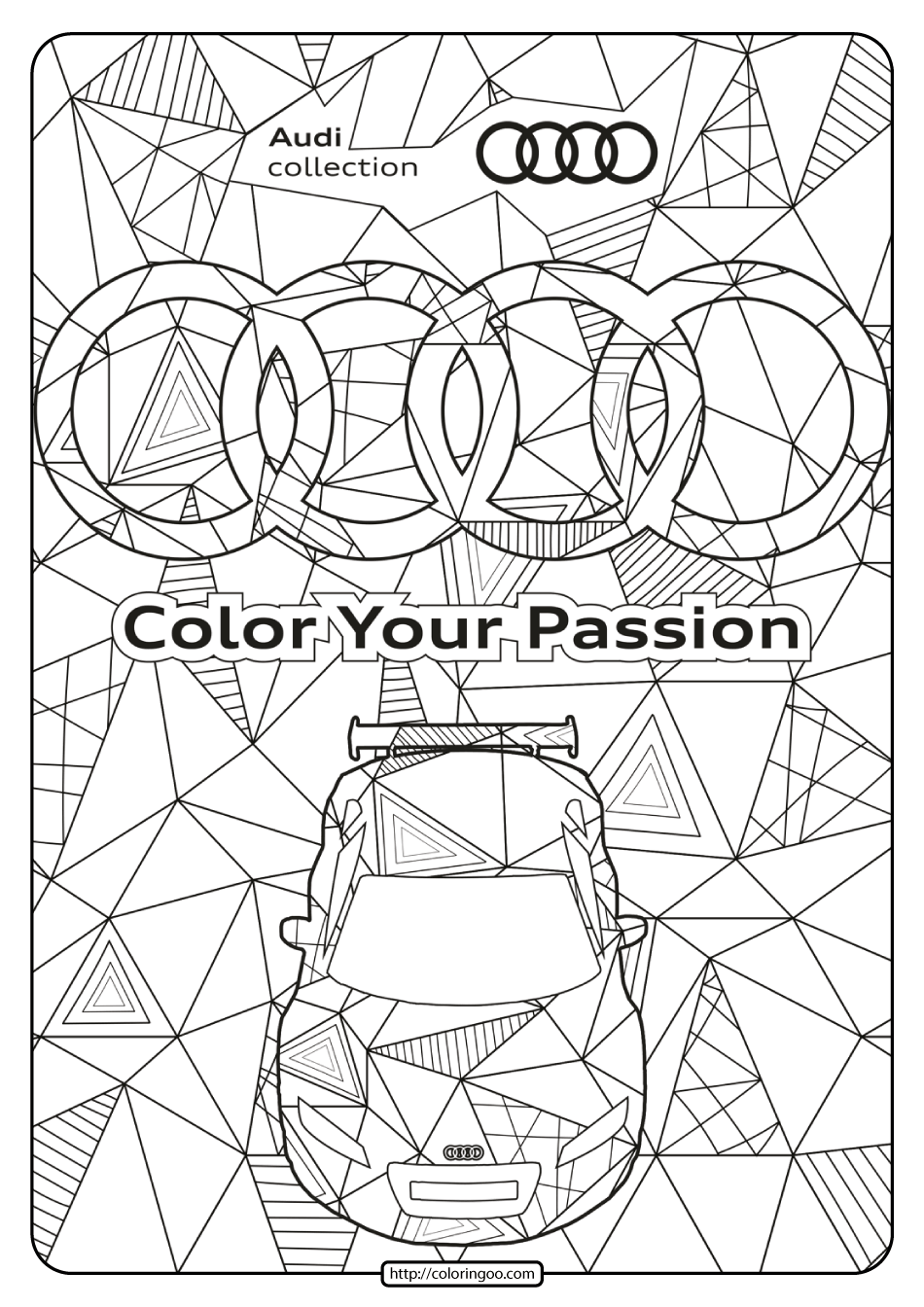 Printable Audi Cars Coloring Book & Page - 01