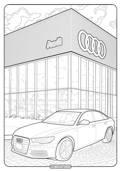 printable audi coloring book page 04