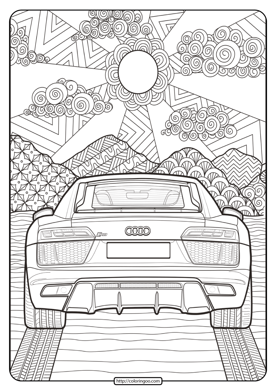 Printable Audi Cars Coloring Book & Page - 13