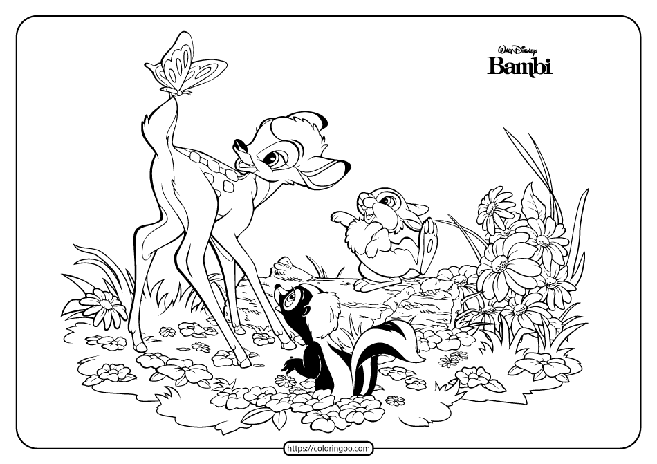 Printable Disney Bambi Coloring Book and Pages